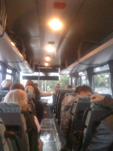 On the bus to the ferry terminal On the bus to the ferry terminal