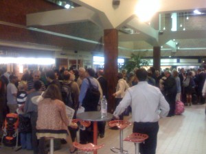 Pandemonium at the ferry terminal Pandemonium at the ferry terminal