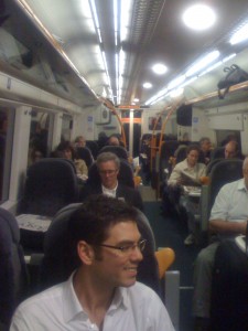 On the train in Dover headed to Ashford to catch the Eurostar to London On the train in Dover headed to Ashford to catch the Eurostar to London