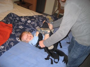 Max and Daddy in the bedroom