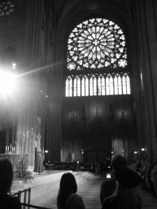 Inside with the Rose window