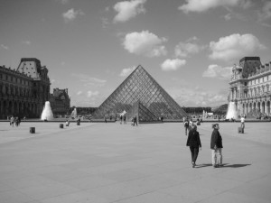 Outside the Louvre