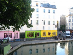 Colorful stores on the Canal